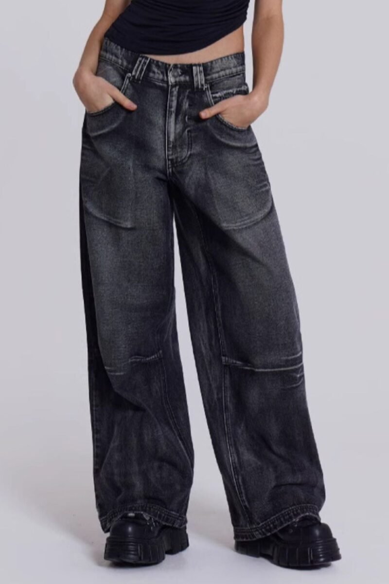 Vintage Angel Wash Wide-Leg Jeans | Blue or Black