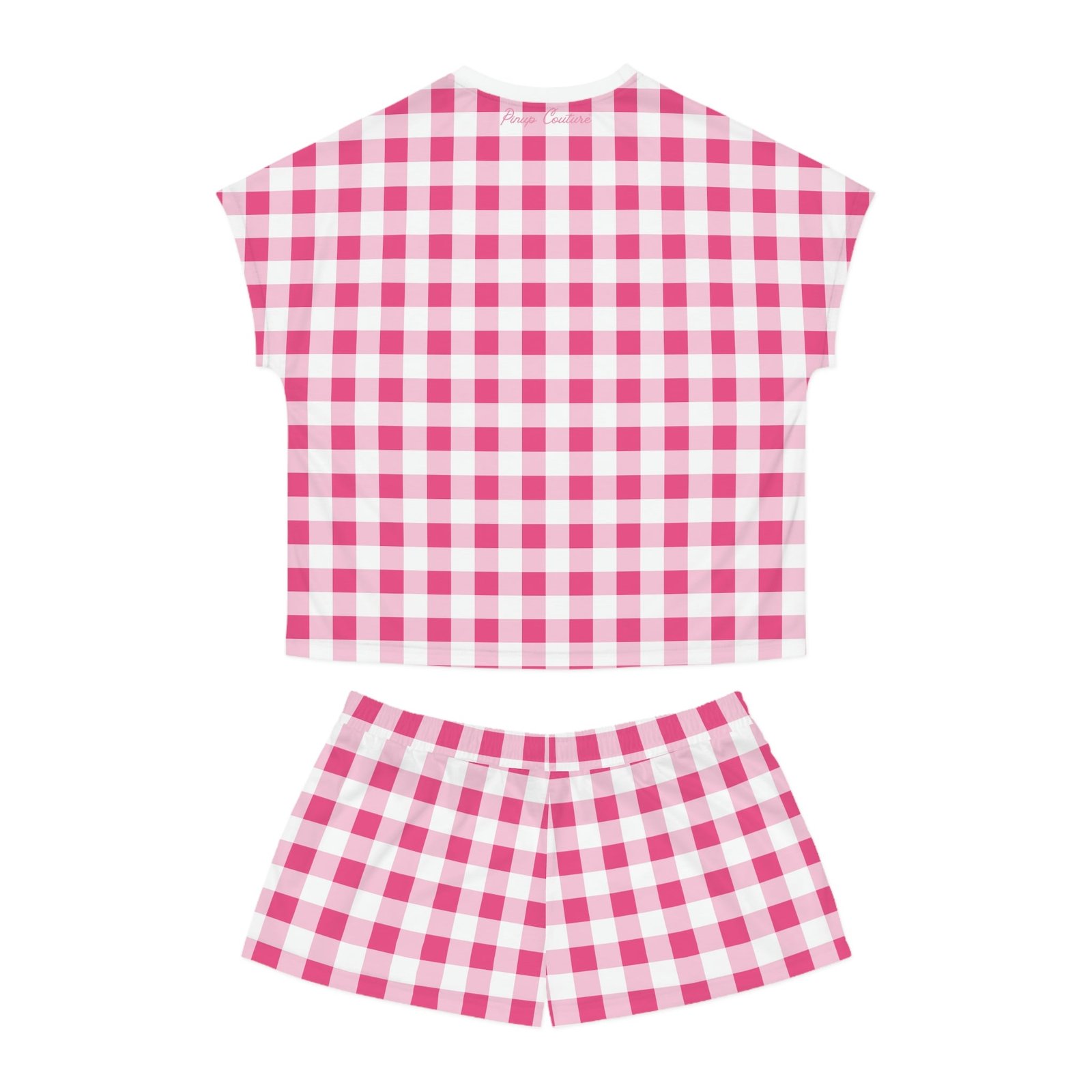 TGIF Sleepover PJs in Everything Nice Pink Gingham Tee & Pajama Shorts-Set