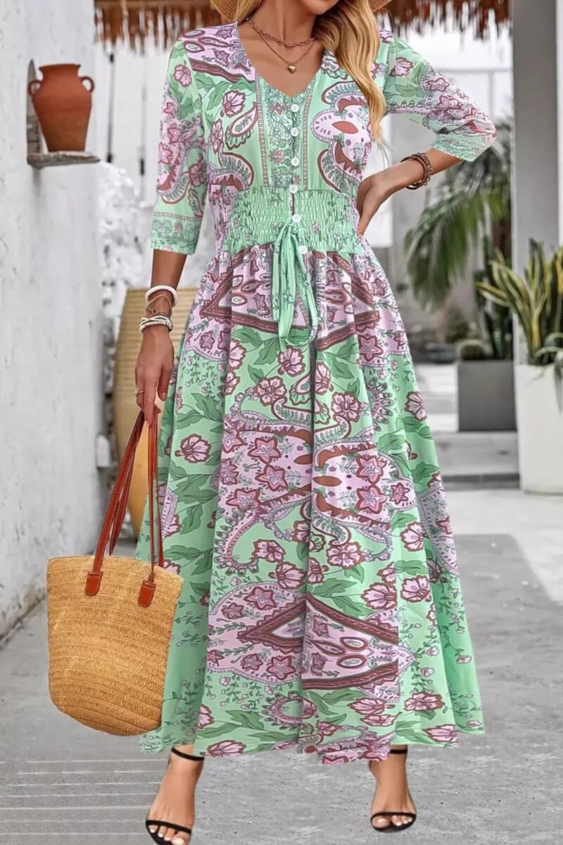 Sunlit Meadow Smocked Printed Dress | 3 colors