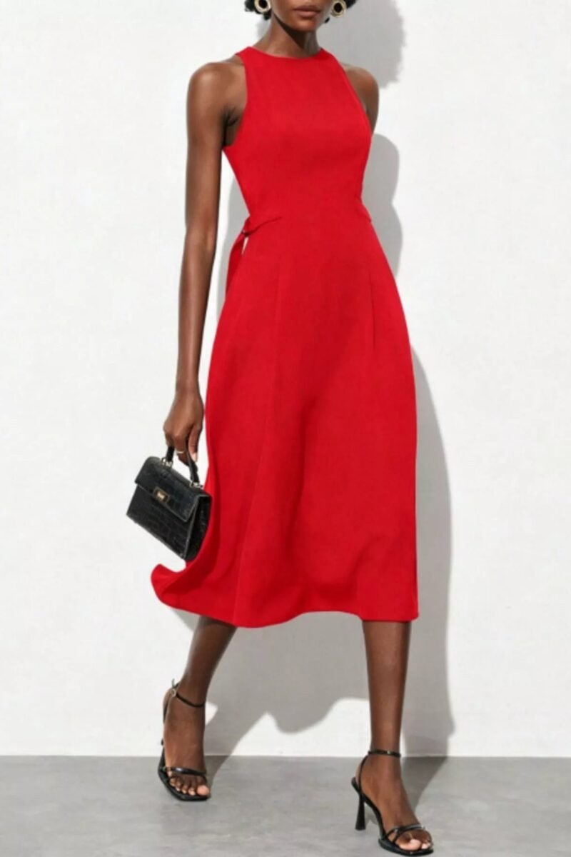 Ladylike Sleeveless Midi Dress