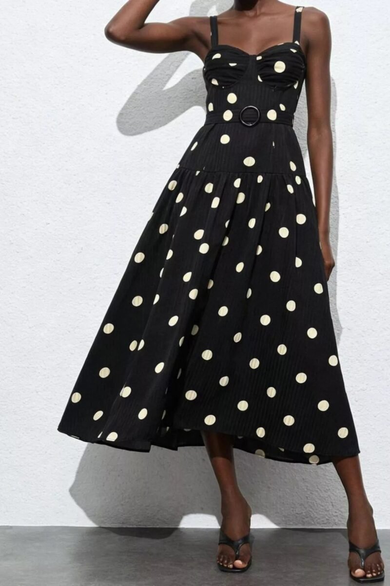Polka Dot Sweetheart Midi Dress