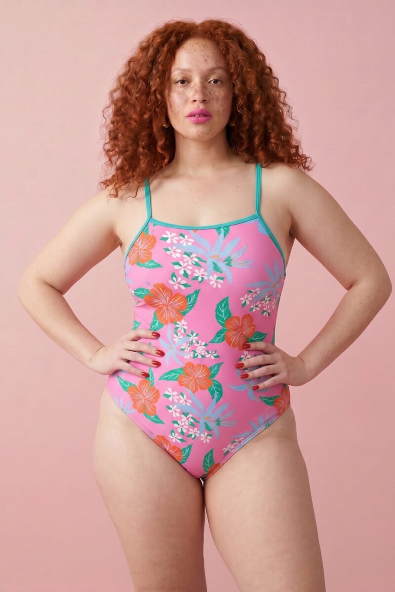 Devon Pink Tropical Hibiscus One-piece Swimsuit