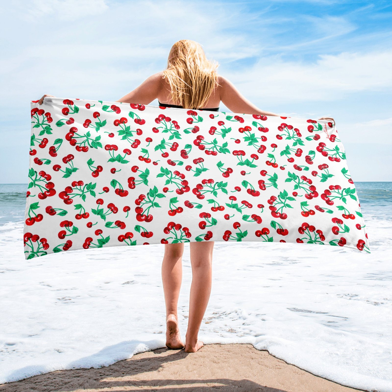 Arden White Chocolate Cherry Girl Beach & Bath Towel