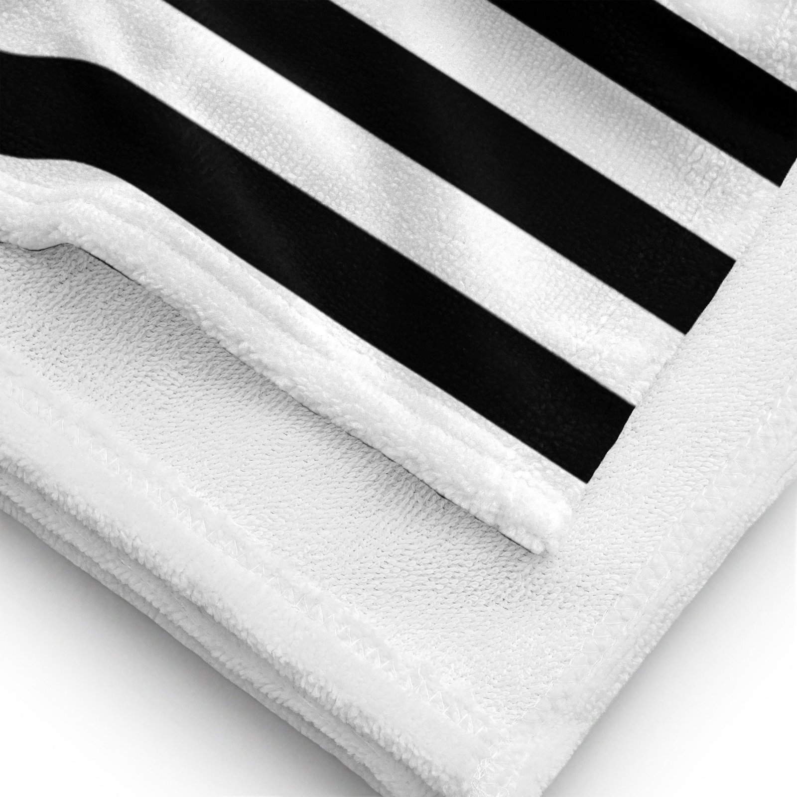 Arden Black & White Mark Stripe Beach & Bath Towel